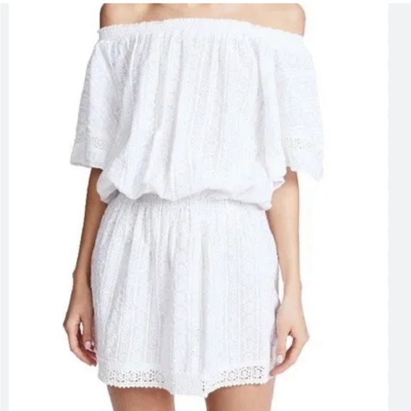 Melissa Odabash Michelle Off the Shoulder White Sw Cover Dress - Picture 1 of 6